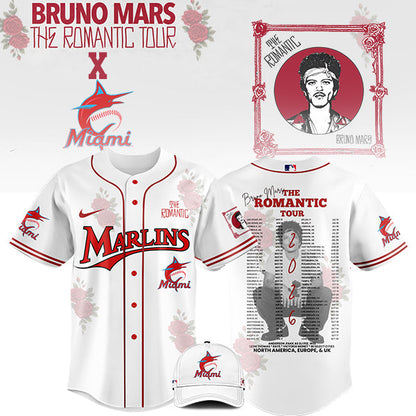 [FLASH SALE] NEW CUSTOMIZED MLB20 MI MARLINS x BRUNO MARS BASEBALL JERSEY & CAP