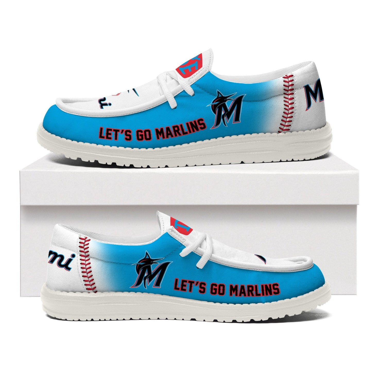 [FLASH SALE] NEW CUSTOMIZED MLB20 MI MARLINS LOAFER SHOES