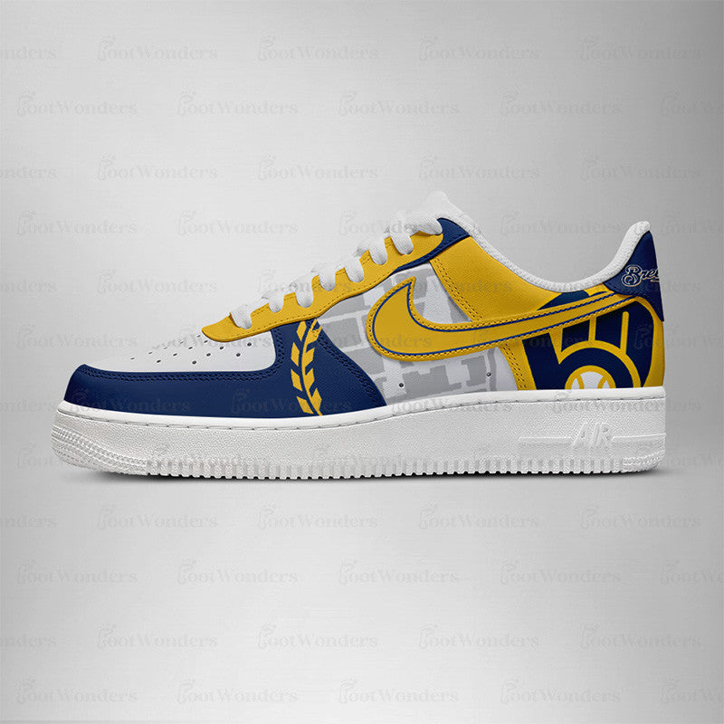 [FLASH SALE] NEW CUSTOMIZED MLB15 MW BREWERS AF1 SHOES