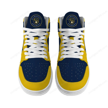 [FLASH SALE] NEW CUSTOMIZED MLB15 MW BREWERS AIR JORDAN SNEAKERS