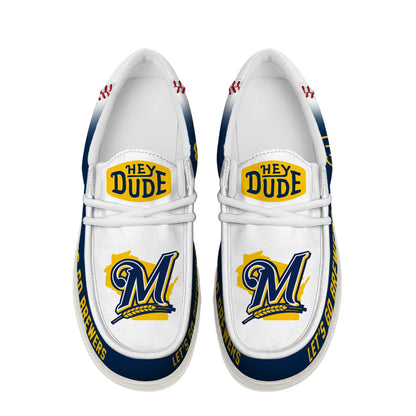 [FLASH SALE] NEW CUSTOMIZED MLB15 MW BREWERS LOAFER SHOES