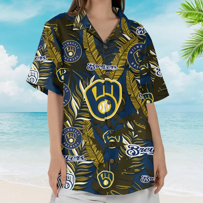 [FLASH SALE] NEW CUSTOMIZED MLB15 MBS MILWAUKEE BREWERS UNISEX HAWAIIAN SHIRT