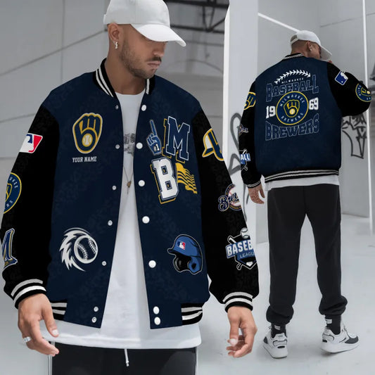 [FLASH SALE] NEW CUSTOMIZED MLB15 MBS MILWAUKEE BREWERS UNISEX T-SHIRT, POLO, HOODIE & JACKETS