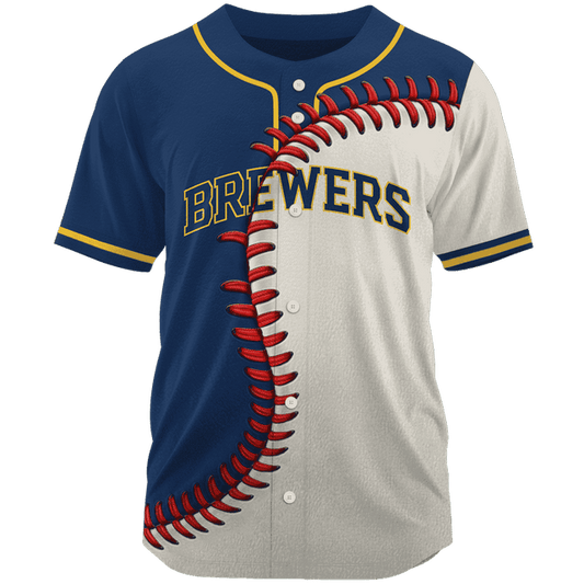 [FLASH SALE] NEW CUSTOMIZED MLB15 MBS MILWAUKEE BREWERS BASEBALL JERSEY