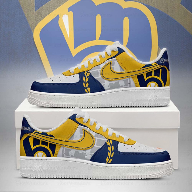 [FLASH SALE] NEW CUSTOMIZED MLB15 MW BREWERS AF1 SHOES