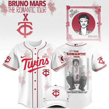 [FLASH SALE] NEW CUSTOMIZED MLB22 MN TWINS x BRUNO MARS BASEBALL JERSEY & CAP
