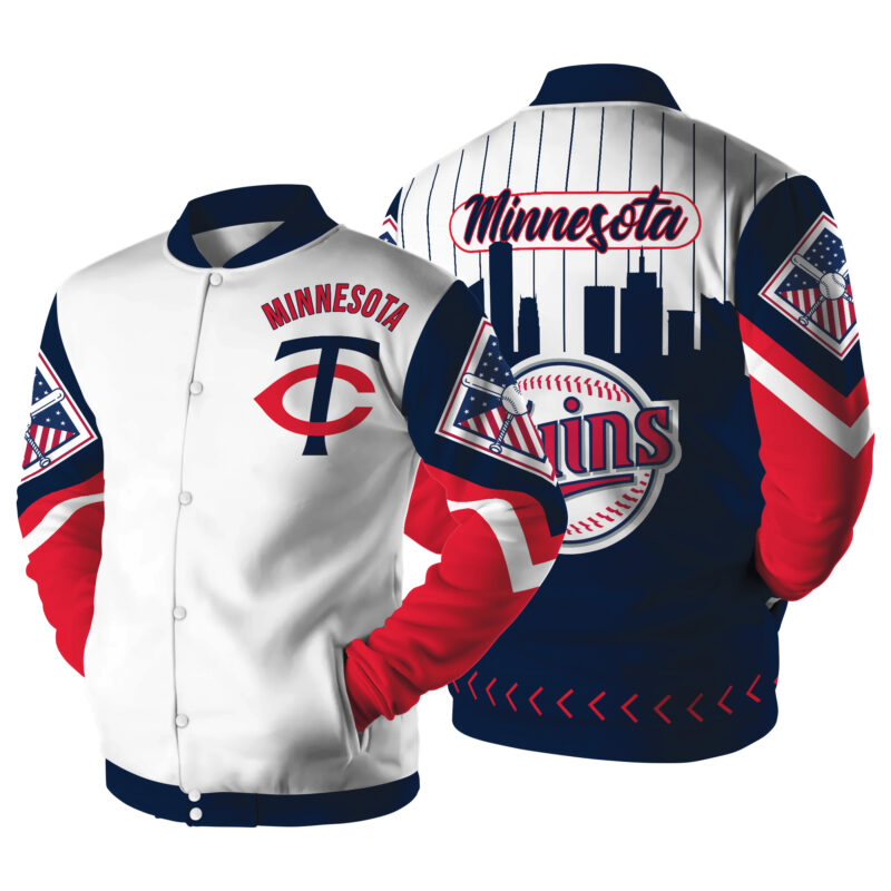 [FLASH SALE] NEW CUSTOMIZED MLB22 MN TWINS SATIN VARSITY & BASEBALL JACKET