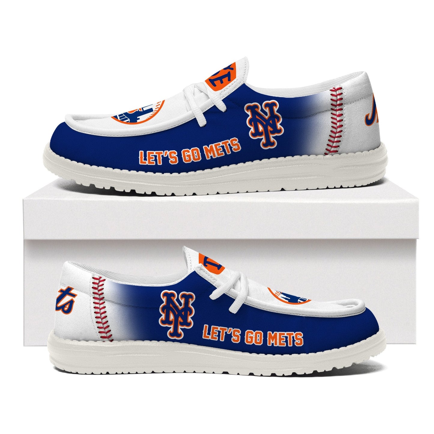 [FLASH SALE] NEW CUSTOMIZED MLB17 NY METS LOAFER SHOES