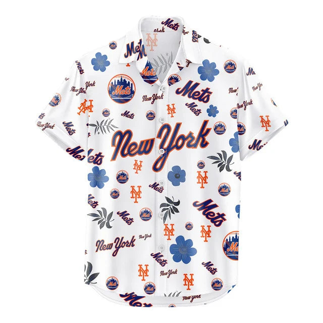[FLASH SALE] NEW CUSTOMIZED MLB17 NYM NEW YORK METS UNISEX HAWAIIAN SHIRT & SHORTS SET