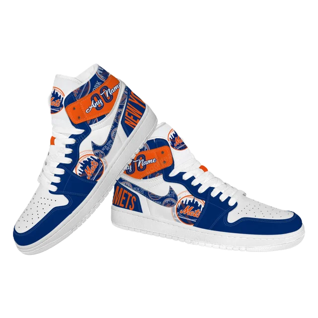 [FLASH SALE] NEW CUSTOMIZED MLB17 NY METS AIR JORDAN SNEAKERS