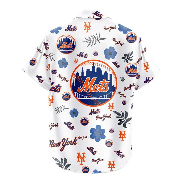 [FLASH SALE] NEW CUSTOMIZED MLB17 NYM NEW YORK METS UNISEX HAWAIIAN SHIRT & SHORTS SET