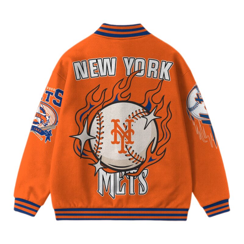 [FLASH SALE] NEW CUSTOMIZED MLB17 NY METS SATIN VARSITY & BASEBALL JACKET