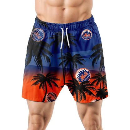 [FLASH SALE] NEW CUSTOMIZED MLB17 NYM NEW YORK METS UNISEX HAWAIIAN SHIRT & SHORTS SET