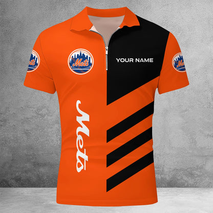 [FLASH SALE] NEW CUSTOMIZED MLB17 NYM NEW YORK METS ZIP POLO SHIRT