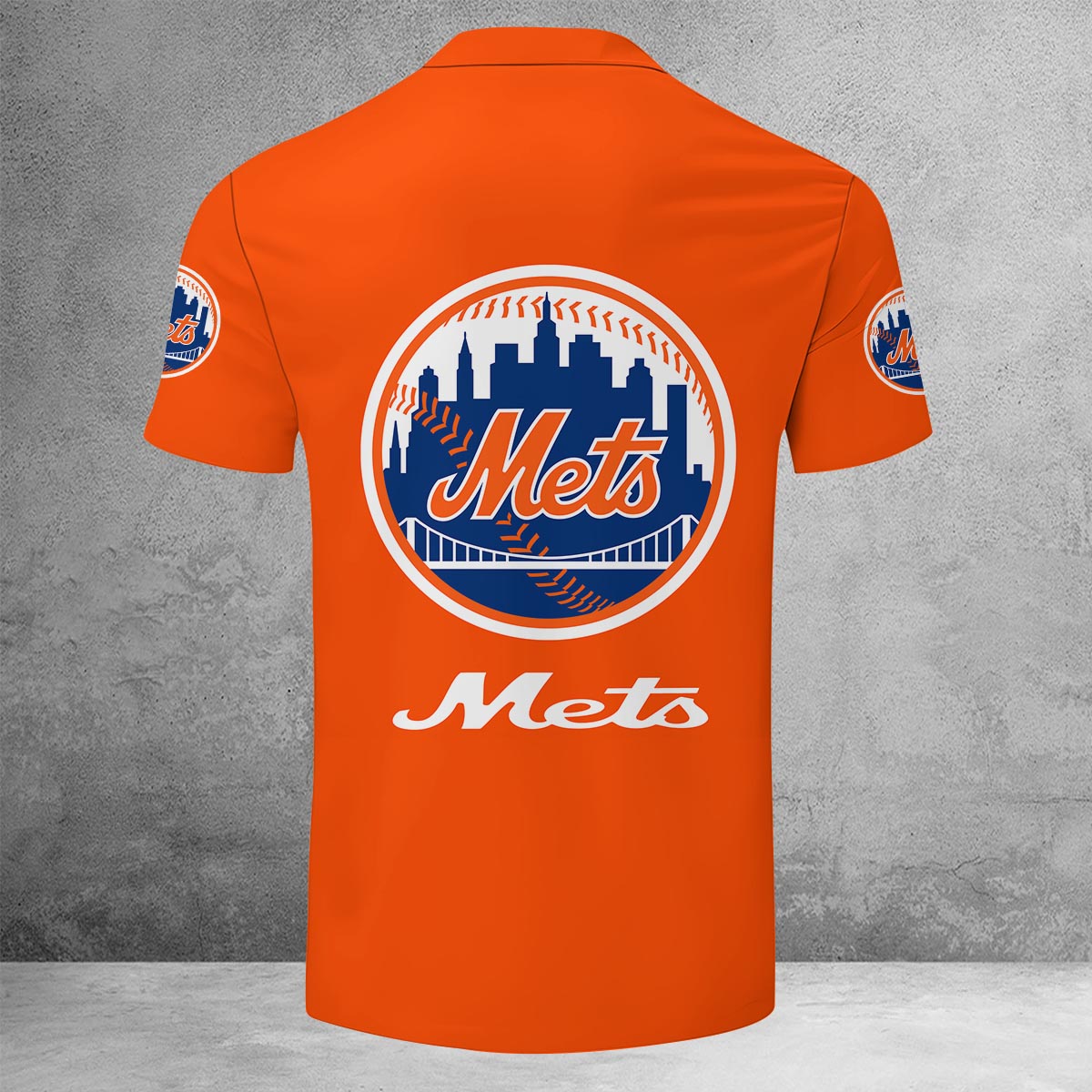 [FLASH SALE] NEW CUSTOMIZED MLB17 NYM NEW YORK METS ZIP POLO SHIRT