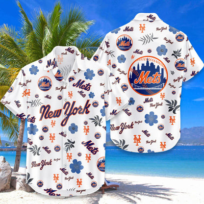 [FLASH SALE] NEW CUSTOMIZED MLB17 NYM NEW YORK METS UNISEX HAWAIIAN SHIRT & SHORTS SET