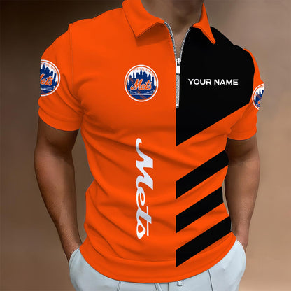 [FLASH SALE] NEW CUSTOMIZED MLB17 NYM NEW YORK METS ZIP POLO SHIRT