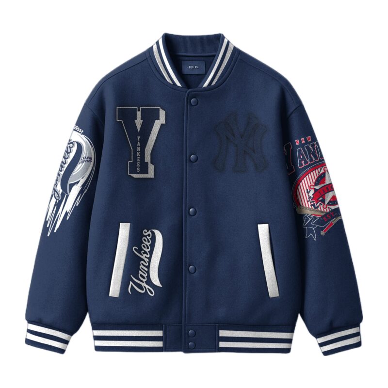 [FLASH SALE] NEW CUSTOMIZED MLB01 NY YANKEES SATIN VARSITY & BASEBALL JACKET