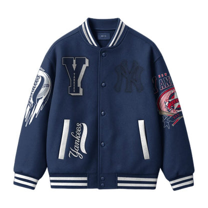 [FLASH SALE] NEW CUSTOMIZED MLB01 NY YANKEES SATIN VARSITY & BASEBALL JACKET