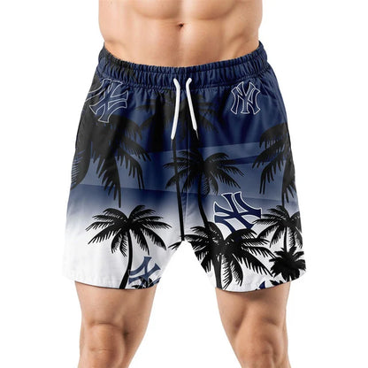 [FLASH SALE] NEW CUSTOMIZED MLB01 NYY NEW YORK YANKEES UNISEX HAWAIIAN SHIRT & SHORTS SET
