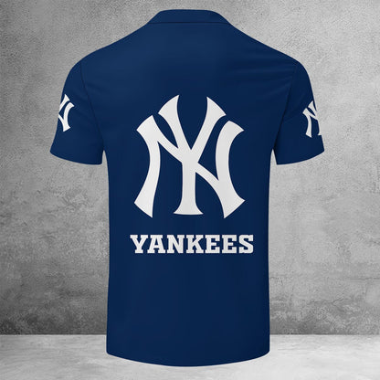 [FLASH SALE] NEW CUSTOMIZED MLB01 NYY NEW YORK YANKEES ZIP POLO SHIRT