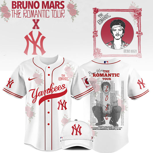 [FLASH SALE] NEW CUSTOMIZED MLB01 NY YANKEES x BRUNO MARS BASEBALL JERSEY & CAP
