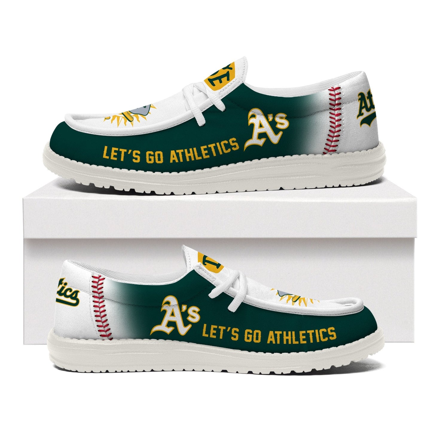 [FLASH SALE] NEW CUSTOMIZED MLB23 OL ATHLETICS LOAFER SHOES