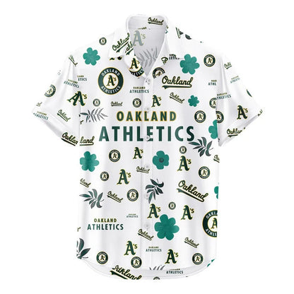[FLASH SALE] NEW CUSTOMIZED MLB23 OAS OAKLAND ATHLETICS UNISEX HAWAIIAN SHIRT & SHORTS SET