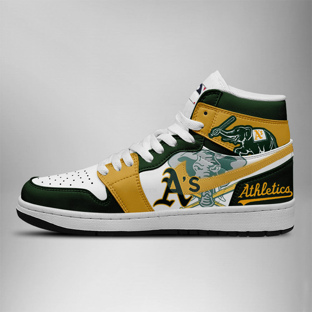 [FLASH SALE] NEW CUSTOMIZED MLB23 OL ATHLETICS AIR JORDAN SNEAKERS