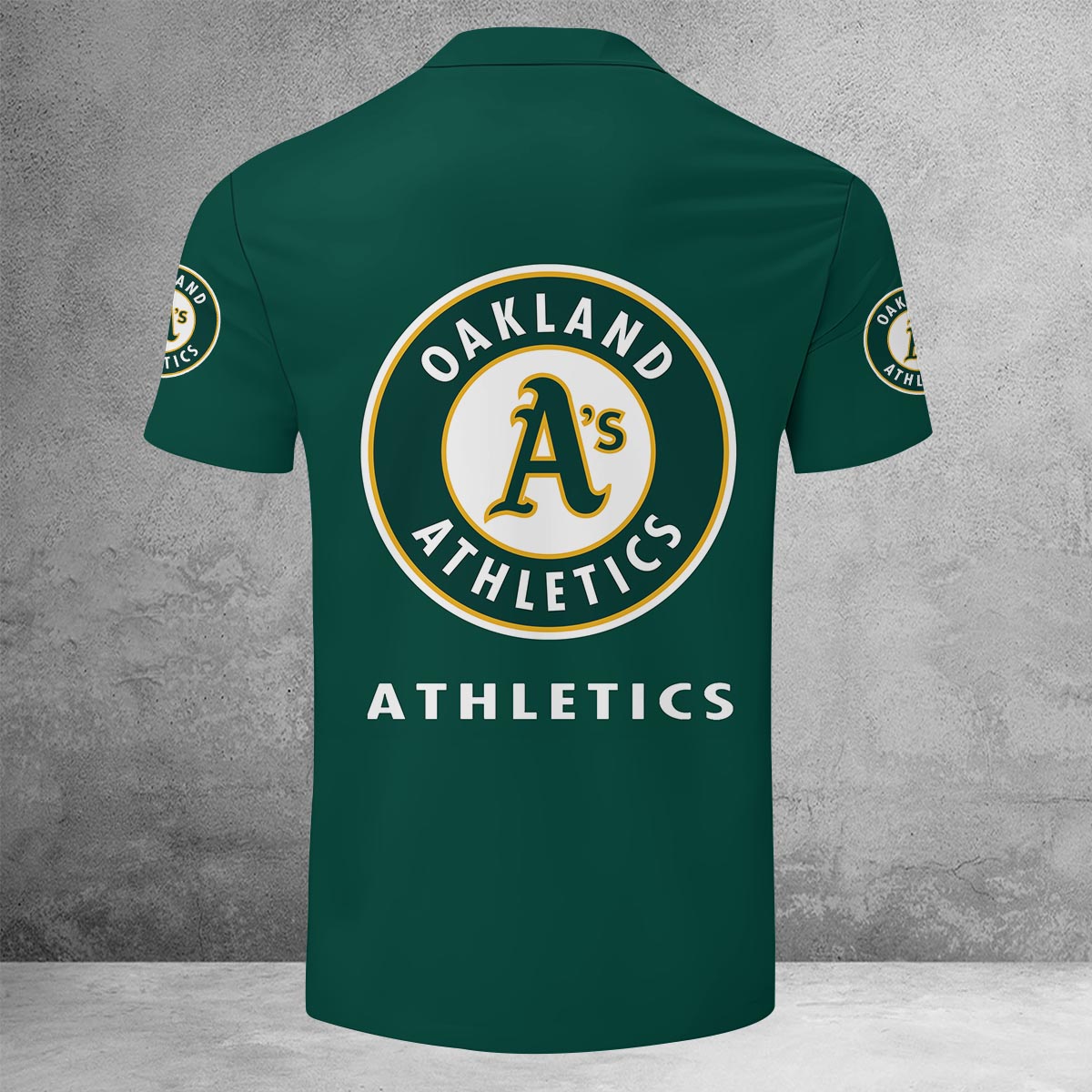 [FLASH SALE] NEW CUSTOMIZED MLB23 OAS OAKLAND ATHLETICS ZIP POLO SHIRT