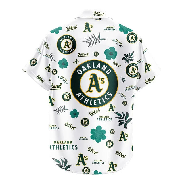 [FLASH SALE] NEW CUSTOMIZED MLB23 OAS OAKLAND ATHLETICS UNISEX HAWAIIAN SHIRT & SHORTS SET