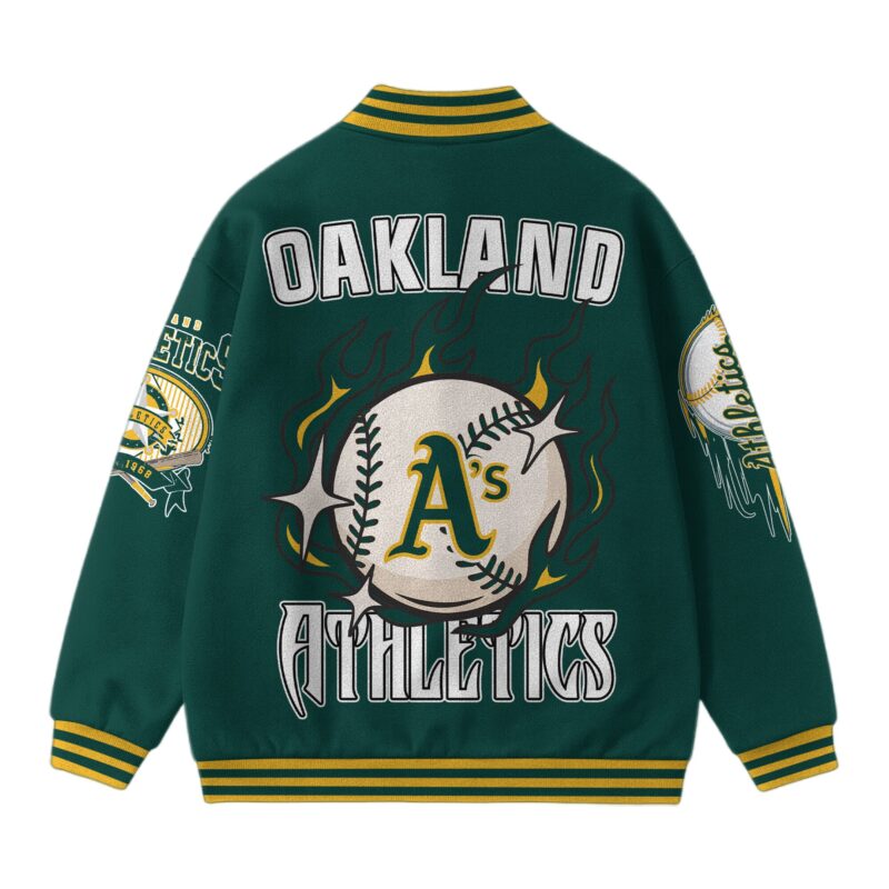 [FLASH SALE] NEW CUSTOMIZED MLB23 OL ATHLETICS SATIN VARSITY & BASEBALL JACKET