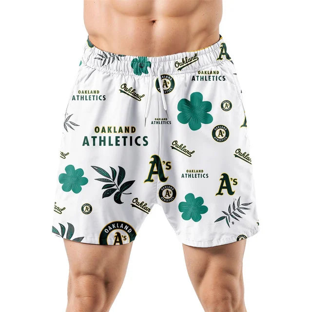 [FLASH SALE] NEW CUSTOMIZED MLB23 OAS OAKLAND ATHLETICS UNISEX HAWAIIAN SHIRT & SHORTS SET