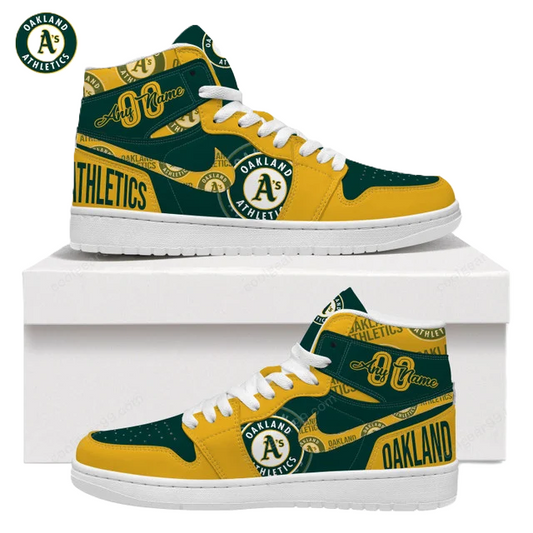 [FLASH SALE] NEW CUSTOMIZED MLB23 OL ATHLETICS AIR JORDAN SNEAKERS