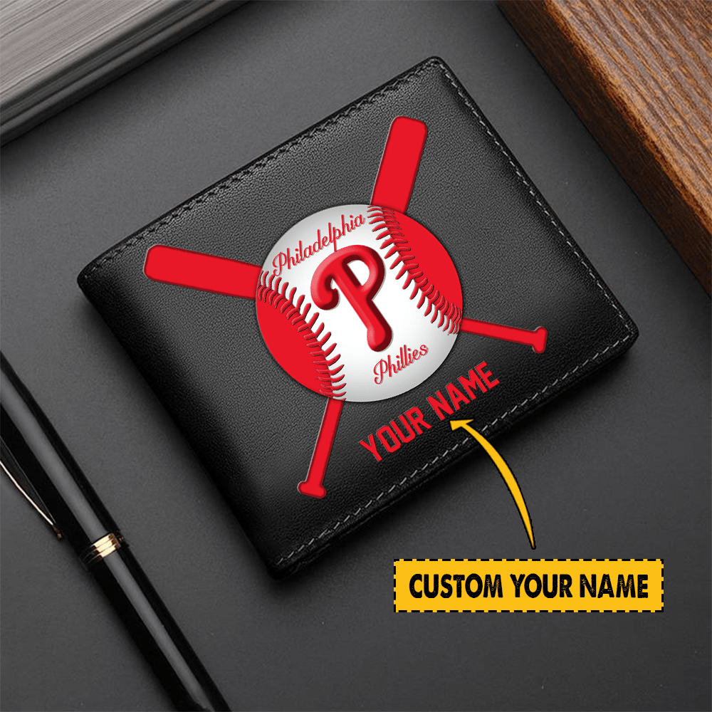 [FLASH SALE] NEW CUSTOMIZED MLB11 PH PHILLIES LEATHER WALLET