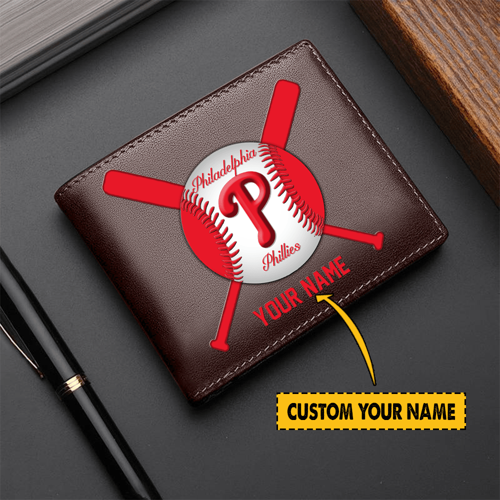 [FLASH SALE] NEW CUSTOMIZED MLB11 PH PHILLIES LEATHER WALLET