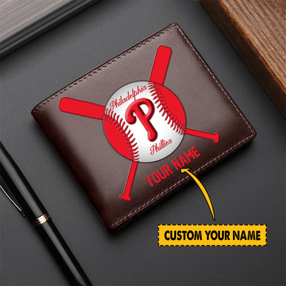 [FLASH SALE] NEW CUSTOMIZED MLB11 PH PHILLIES LEATHER WALLET