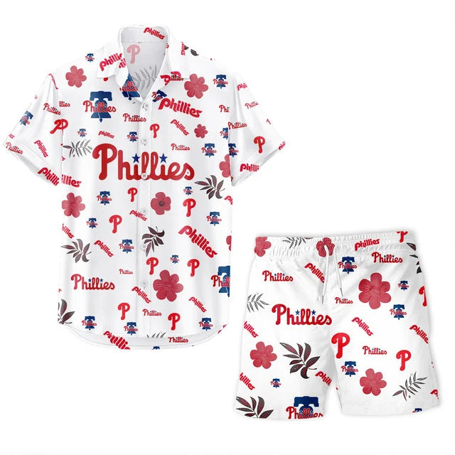 [FLASH SALE] NEW CUSTOMIZED MLB11 PPS PHILADELPHIA PHILLIES UNISEX HAWAIIAN SHIRT & SHORTS SET