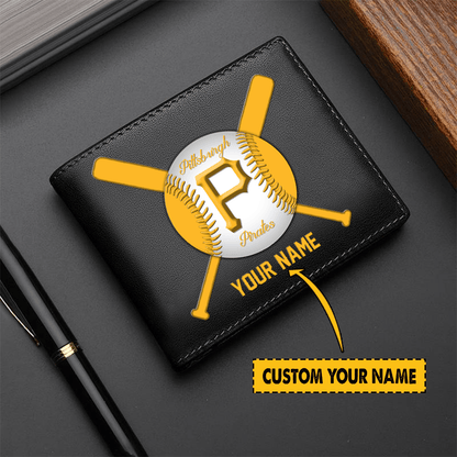 [FLASH SALE] NEW CUSTOMIZED MLB29 PB PIRATES LEATHER WALLET