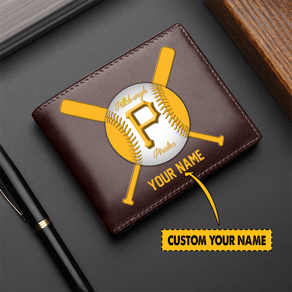 [FLASH SALE] NEW CUSTOMIZED MLB29 PB PIRATES LEATHER WALLET