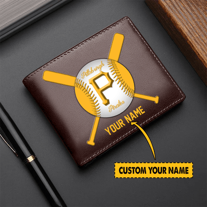 [FLASH SALE] NEW CUSTOMIZED MLB29 PB PIRATES LEATHER WALLET