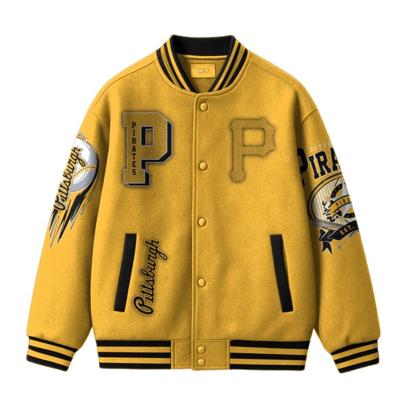 [FLASH SALE] NEW CUSTOMIZED MLB29 PB PIRATES SATIN VARSITY & BASEBALL JACKET