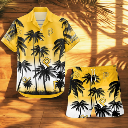 [FLASH SALE] NEW CUSTOMIZED MLB29 PHP PITTSBURGH PIRATES UNISEX HAWAIIAN SHIRT & SHORTS SET