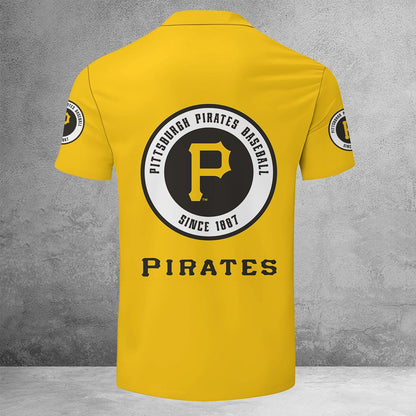 [FLASH SALE] NEW CUSTOMIZED MLB29 PHP PITTSBURGH PIRATES ZIP POLO SHIRT
