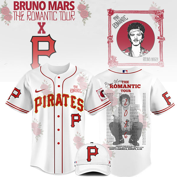 [FLASH SALE] NEW CUSTOMIZED MLB29 PB PIRATES x BRUNO MARS BASEBALL JERSEY & CAP
