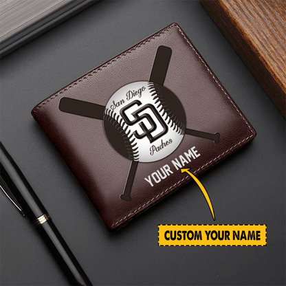[FLASH SALE] NEW CUSTOMIZED MLB18 SD PADRES LEATHER WALLET