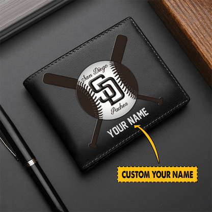 [FLASH SALE] NEW CUSTOMIZED MLB18 SD PADRES LEATHER WALLET