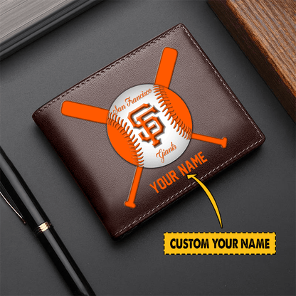 [FLASH SALE] NEW CUSTOMIZED MLB06 SF GIANTS LEATHER WALLET