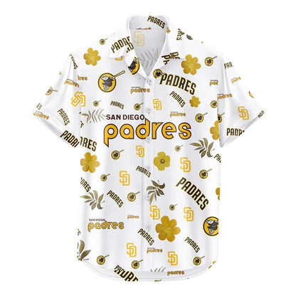 [FLASH SALE] NEW CUSTOMIZED MLB18 SDP SAN DIEGO PADRES UNISEX HAWAIIAN SHIRT & SHORTS SET