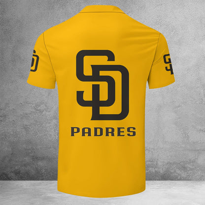 [FLASH SALE] NEW CUSTOMIZED MLB18 SDP SAN DIEGO PADRES ZIP POLO SHIRT